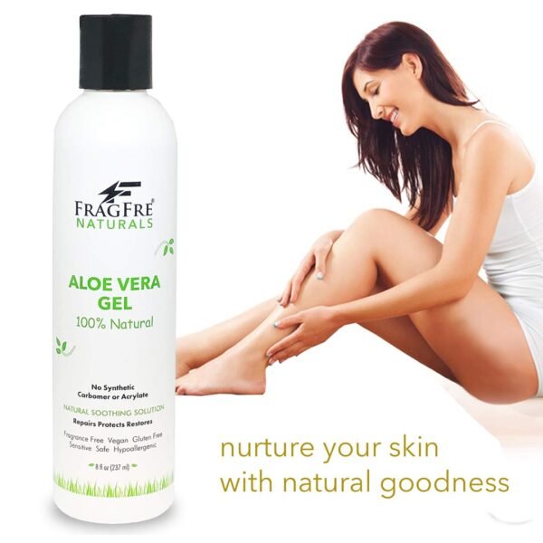 All-Natural Aloe Vera Gel 8 oz - No Synthetic Carbomer or Acrylate - 100% Natural Aloe Vera Soothing Gel - After Sun Exposure Skin Care - Fragrance Free Vegan Gluten Free - Image 5