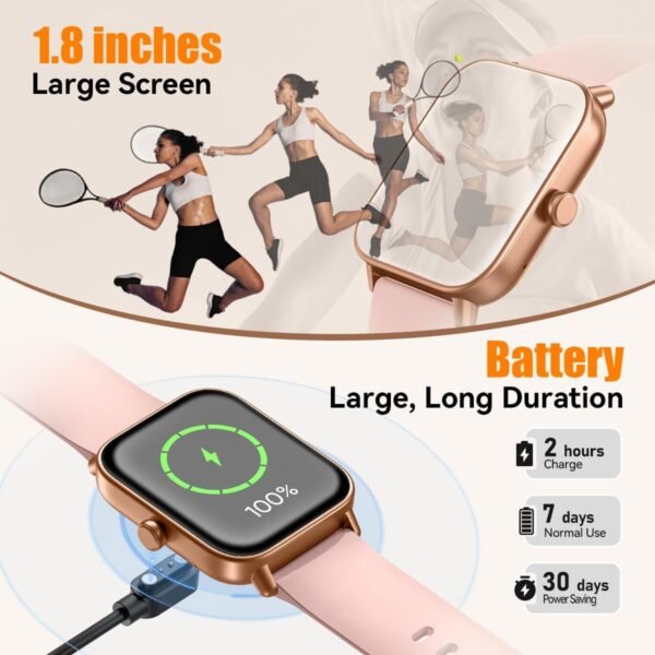 Gydom Smart Watch for Women with Diamond Jewelry Watchband, Alexa Built-in, IP68 Waterproof Fitness Tracker with Bluetooth Call, 1.8" Smartwatch with Heart Rate/SpO2/Sleep Monitor, 101+ Sports Mode - Image 3