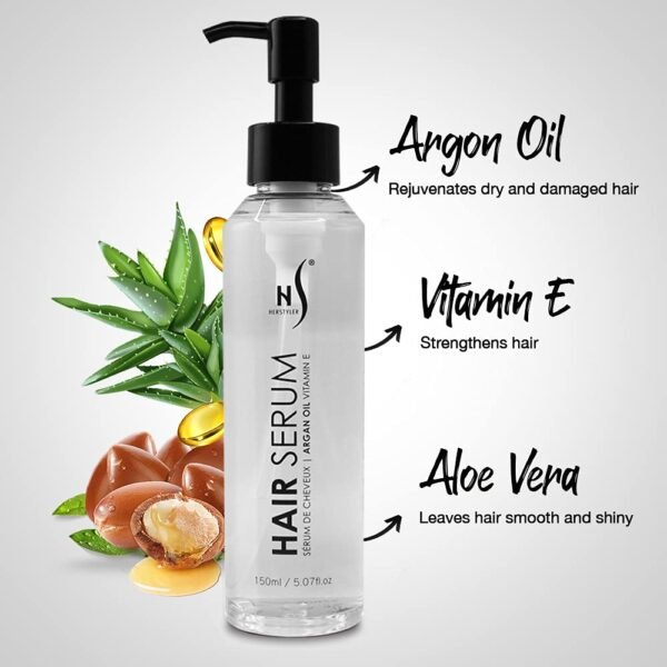HerStyler Argan Oil Serum for Hair - New Packaging - Hair Serum for Dry Damaged Hair - Anti Frizz Hair Serum - 5.07 Fl Oz / 150 Ml - Image 10