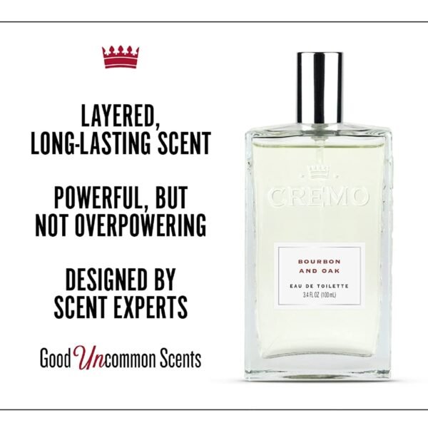 Cremo Cologne for Men - Bourbon & Oak Mens Cologne Spray - A Sophisticated Blend of Distiller’s Spice, Fine Bourbon and White Oak, Fragrances For Men, 3.4 Fl Oz - Image 3