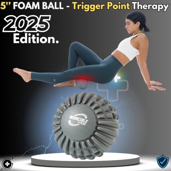 Invincible Fitness 5'' Foam Massage Ball, Self-Massage Tool for Muscle Recovery, Deep Tissue Massage, Myofascial Release, Trigger Point Therapy, Sore Muscle Knots and Mobility - Image 3