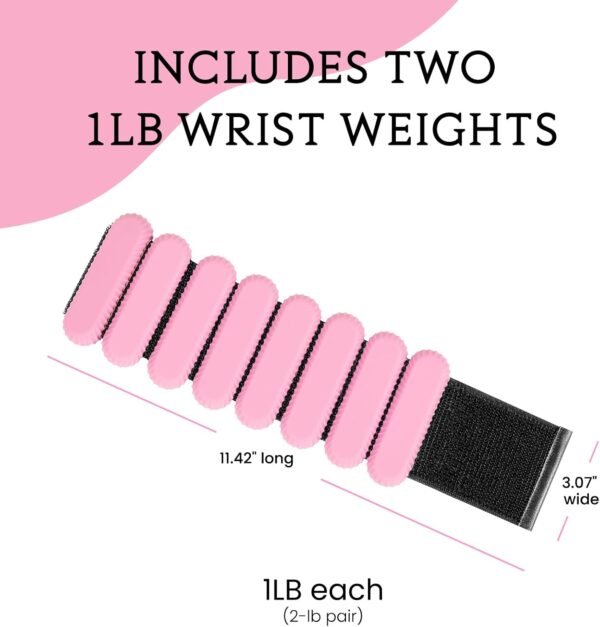 Ankle Weights for Women Men kids, Adjustable Silicone Wrist Weighted Bracelet for Wearable Arm & Leg Weights Set for Walking, Yoga, Swimming, Cardio, Aerobics, Gym Set of 2 (1Lb Each) - Image 3