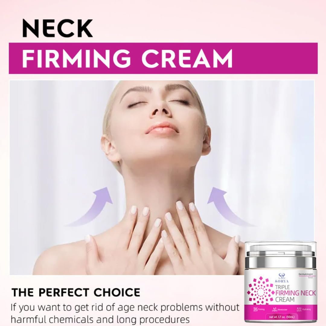 SORYA Neck Firming Cream Anti-Aging To Reduce Wrinkles Neck Firming Cream Moisturizer with Retinol, Collagen & Hyaluronic Acid for Men & Women, - Image 5