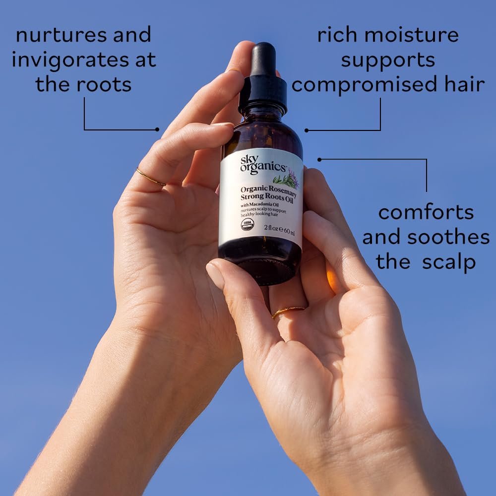 Sky Organics - Organic Rosemary Oil with Strong Roots - Hair Growth Serum with Macadamia, Jojoba & Essential Oils for Scalp - Natural Beauty and Hair Care - 2 fl oz - Image 5
