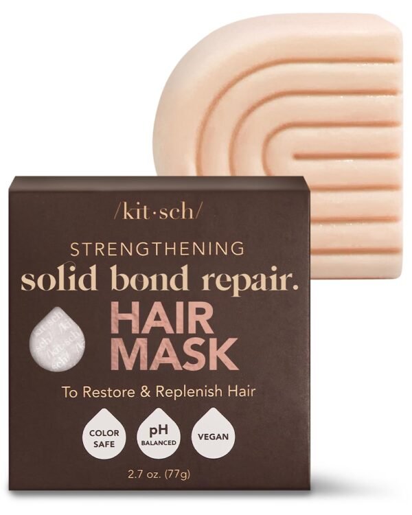 Kitsch Bond Repair Hair Mask - Strengthening Solid Treatment to Restore & Replenish | For Dry & Damaged Hair | Made in US | All Natural | Vegan | Great for All Hair Types | Zero Waste, 2.7oz - Image 2