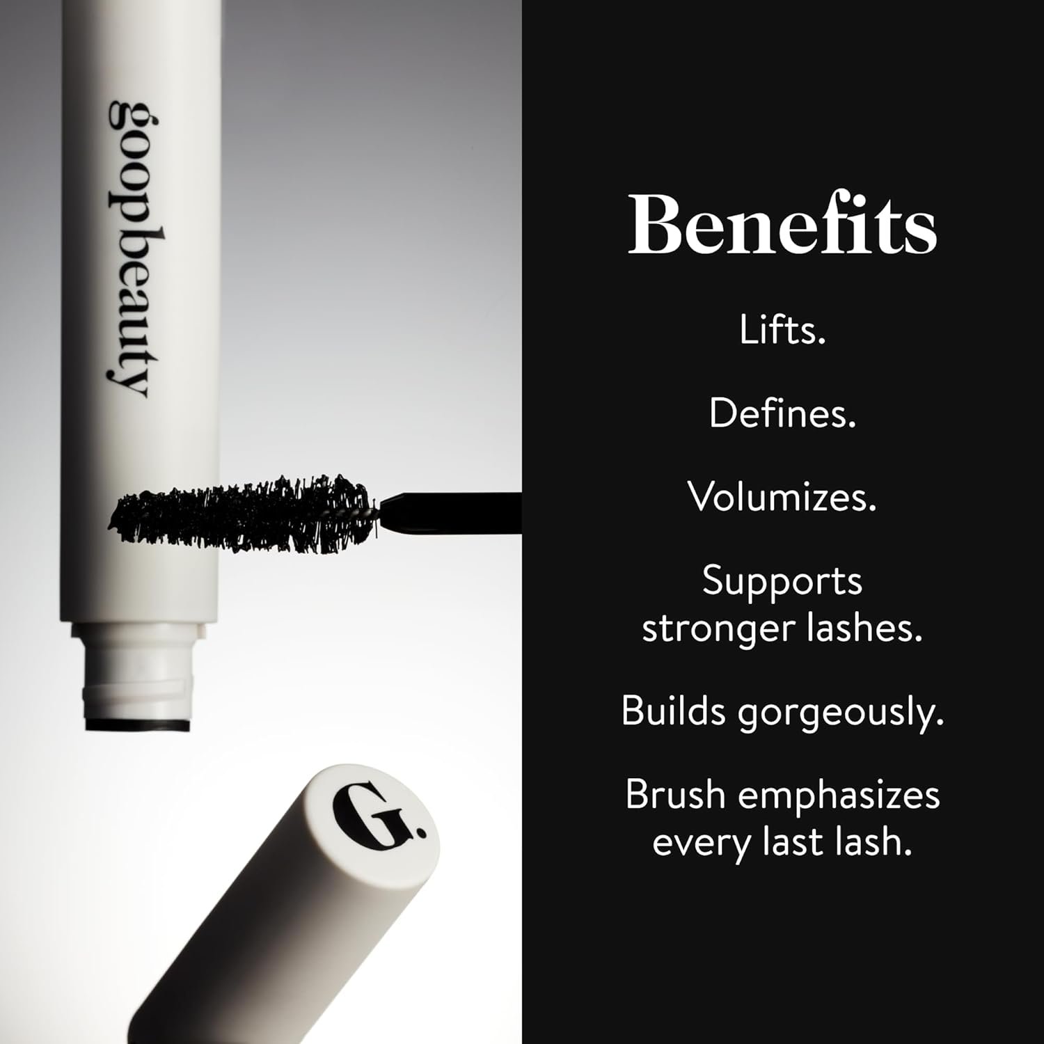 Goop Beauty Featherlash Lifting Serum Mascara, Volumizing & Lengthening Mascara with Nourishing, Clean Ingredients, Black, 0.32 fl Oz - Image 3