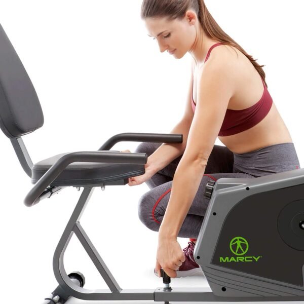 Marcy Magnetic Recumbent Exercise Bike For Home and Home Gym, With Digital Monitor And Quick Adjustable Seat NS-1206R - Image 3