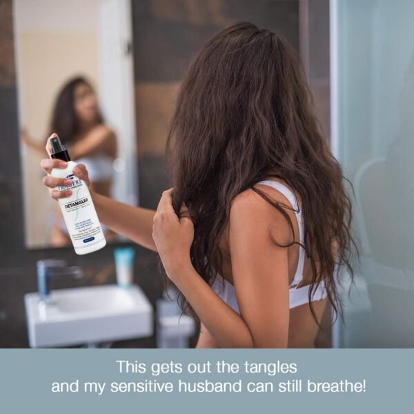 Hair Detangler Spray, 8 oz - Leave in Conditioner for Sensitive Skin and Scalp - Styling Heat Protectant Spray - Gluten Free Vegan Cruelty Free - Image 6