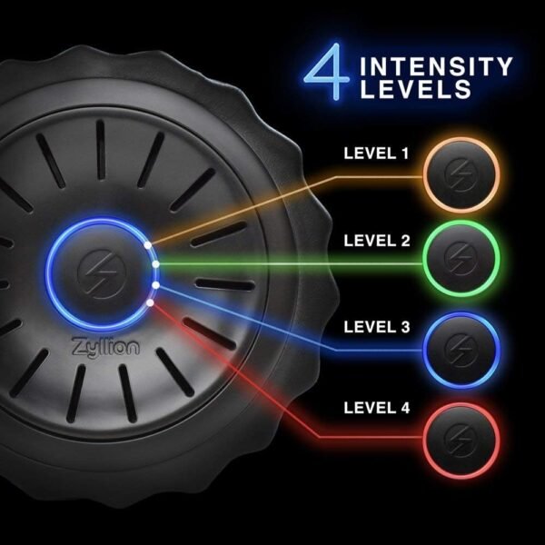Zyllion Rechargeable Vibrating Foam Roller - 4-Speed Deep Tissue Muscle Massage with 3 High-Density Surfaces for Pain Relief, Physical Therapy, Recovery, Feet, Legs, Neck, Back - Black/Black (ZMA-22) - Image 4