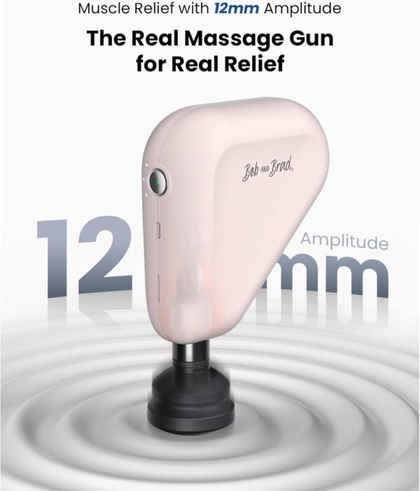 BOB AND BRAD Air 2 Mini Massage Gun 12MM Amplitude with 4800 mAh Battery, Portable Deep Tissue Percussion Muscle Massage Gun with Type-C Charging for Muscle Pain Relief, Pink, FSA and HSA Eligible - Image 3