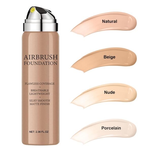 Airbrush Foundation Spray Makeup Set, Hydrating and Moisturizes Face Prime, Long Lasting Waterproof Full Coverage Foundation Mist for Color Correction, Brighten, Matte Finish, 2.36oz - #3 Nude - Image 8