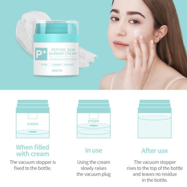 Peptide Moisturizer Cream For Face - Dry Skin, Sensitive Skin, Skin Protection Barrier Cream For Aging Skin, Anti Aging, Hydrating, Peptide, Ceramide, Panthenol (1.69 FL.OZ) - Image 4