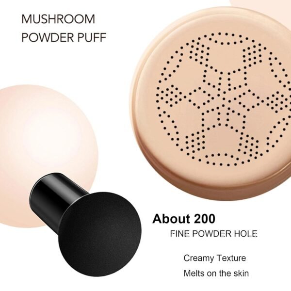 Mushroom Head Air Cushion CC Cream, Moisturizing Concealer Makeup Base, Even Skin Tone, Brighten, Waterproof Long Lasting Matte Oil Control Air Cushion CC Cream Foundation (Ivory) - Image 6