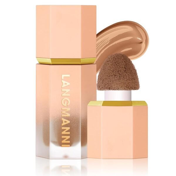 URQT Highly Pigmented Liquid Contour - Built-in Sponge Tip Sculpted Complexion Wand Contour Long Lasting Natural Buildable Highlighters Contour Contouring Bronzer (Contour+Blush+Highlighter) - Image 3