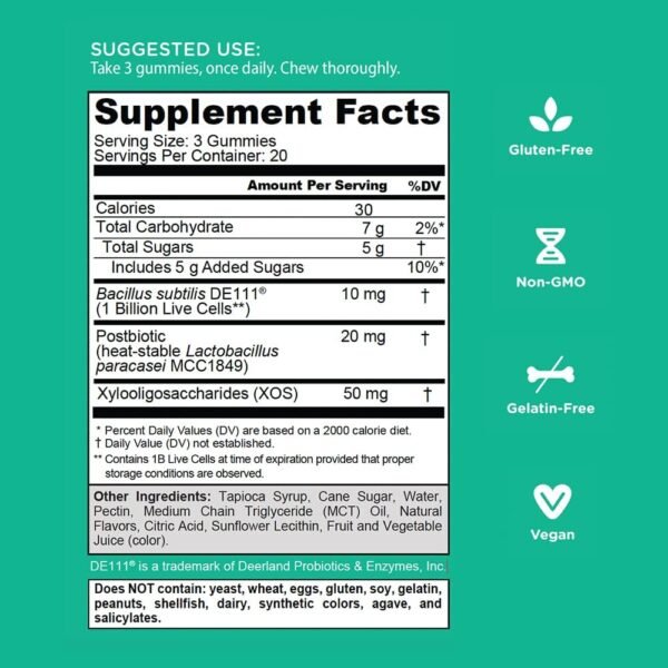 Goli Nutritional Supplement, Pre+Post+Probiotics Gummy - 300 Count - World's First 3-in-1 Gluten-Free, Vegan, Non-GMO, and Gelatin-Free. - Image 4