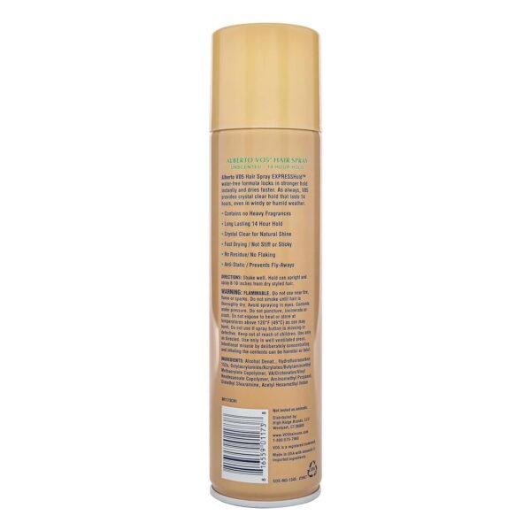Alberto VO5 Crystal Clear Unscented Hair Spray - Volumizing Hair Spray for Styling - Frizz and Humidity Control - Clear Spray Formula - 8.5 oz - Image 3