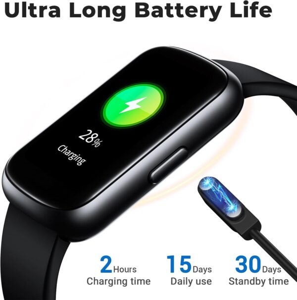 Fitness Tracker Smart Watch, 1.47" Full Touch Health Tracker with 24/7 Heart Rate & Blood Oxygen Monitor, Sleep Tracker, 3ATM Waterproof Step Tracker Activity Tracker for Women Men, Deep Black - Image 8