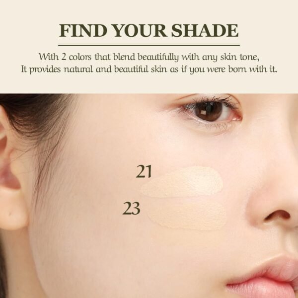 [CHALLANS de PARIS] CUSHION aevum Cream Foundation, Flawless Coverage of Skin Imperfections and Uneven Skin Tone, Long-Lasting Wear, Suitable for All Skin Types and Tones (21 Bright Ivory) - Image 8