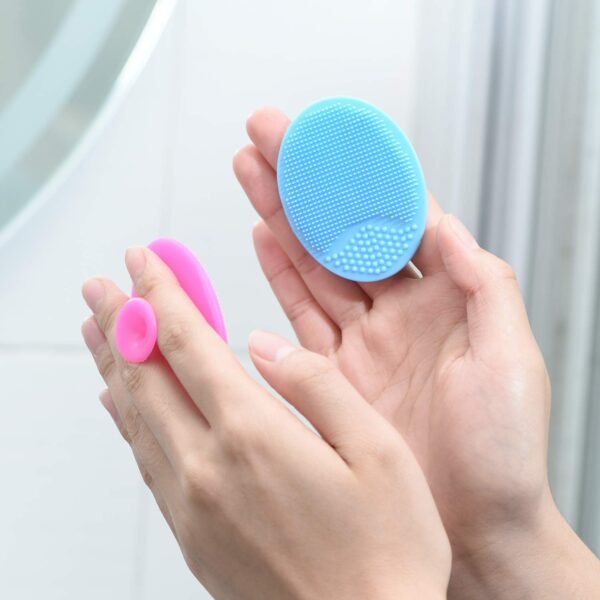 Face Scrubber,2 Pack Soft Silicone Scrubbies Facial Cleansing Pad Face Exfoliator Face Scrub Face Brush Silicone Scrubby for Massage Pore Cleansing Blackhead Removing Exfoliating,Cool Gift for Girl - Image 7