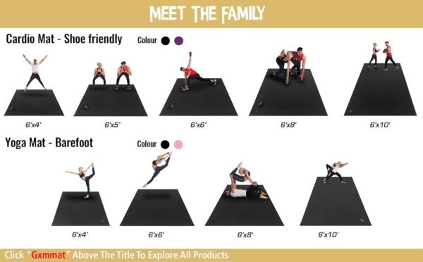 GXMMAT Extra Large Exercise Mat 16'x6'/12'x6'/10'x6'/8'x6'(7mm), Extra Wide Workout Mats for Home Gym Flooring, Non-Slip Thick Durable Cardio Mat for MMA,Plyo,Jump Rope,Weights,Fitness,Shoe-Friendly - Image 8