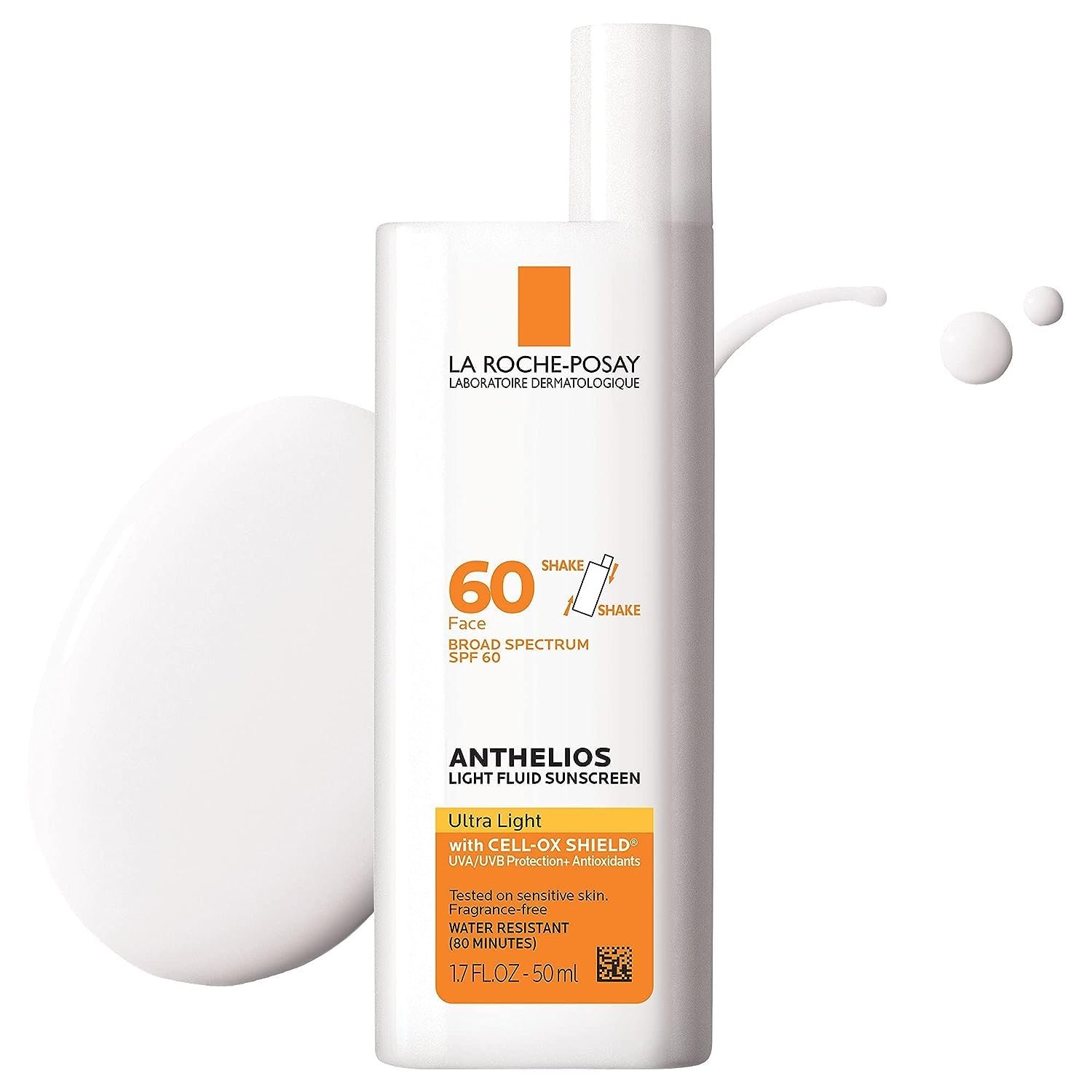 La Roche-Posay Anthelios Light Fluid Facial Sunscreen SPF 60, Lightweight Sunscreen For Face, Fluid Texture, Broad Spectrum SPF + Antioxidants, Oil Free & Oxybenzone Free, Travel Size 1.7 Fl. Oz. - Image 2