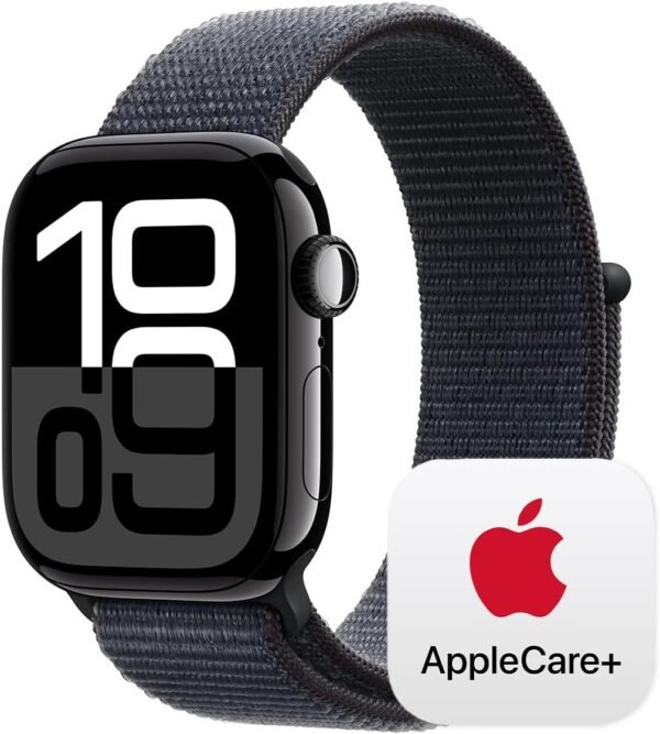 Apple Watch Series 10 [GPS + Cellular 42mm] with Jet Black Aluminium Case with Ink Sport Loop. Fitness Tracker, ECG App, Always-On Retina Display, Carbon Neutral with AppleCare+ (2 Years) - Image 2