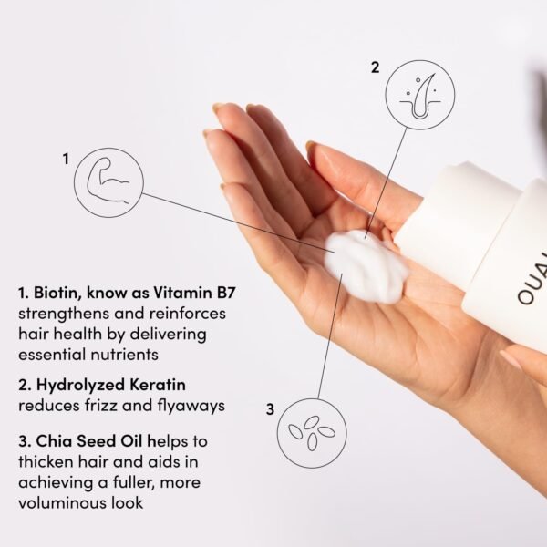 OUAI Fine Shampoo and Conditioner Set - Sulfate Free Shampoo and Conditioner for Fine Hair - Made with Keratin, Marshmallow Root, Shea Butter & Avocado Oil - Free of Parabens & Phthalates (10 Fl Oz) - Image 6