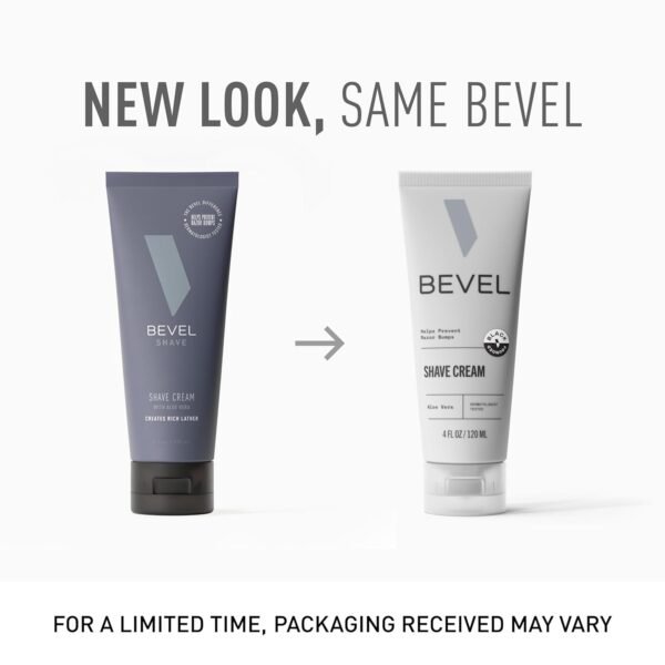 Bevel Shaving Cream for Men, Moisturizing Shave Cream with Aloe Vera and Vitamin E to Soothe Skin and Prevent Razor Bumps, 4 Fl Oz (Packaging May Vary) - Image 3
