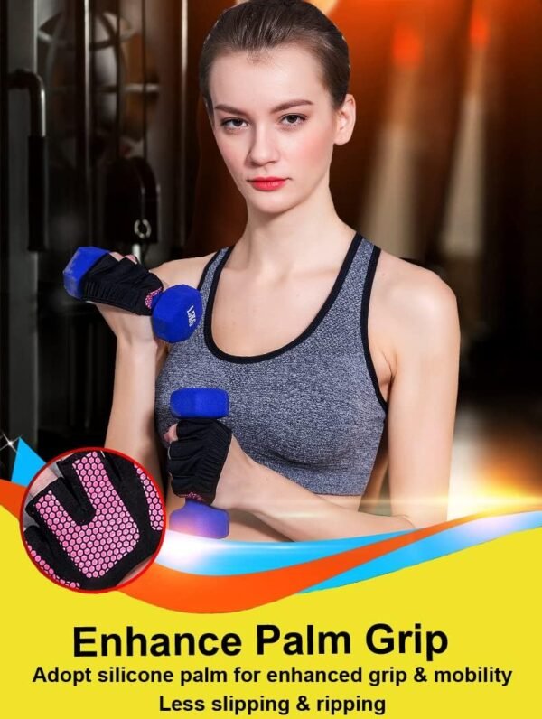 Workout Gloves for Women Men, Barehand Gloves for Weight Lifting, Weight Grips for Women Gym Gloves for Women Weight Lifting - Image 6