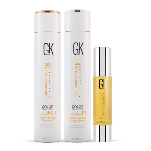GK HAIR Hydrating Moisturizing Shampoo and Conditioner Set (10.1 Fl Oz) Global Keratin Anti Frizz Serum Dry Damaged Repair Argan Oil (1.69 Fl Oz) All Hair Types Sulfate Paraben Free Unisex - Image 2