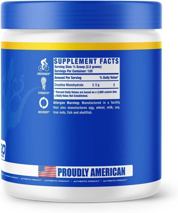 Ronnie Coleman Signature Series Creatine-XS, Creatine Monohydrate Powder, Post Workout Recovery for Muscle Building and Strength, Energy Support, Mass Gainer, Unflavored, 120 Servings - Image 3