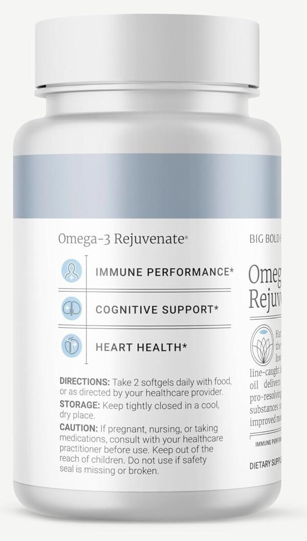 2 Month Supply - Omega-3 Rejuvenate Fish Oil Supplement, Wild Alaskan Cod and Sockeye Salmon Fish Oil, Lemon Flavor —Omega-3 Fatty Acids with EPA, DHA, & DPA— 120 Softgels - Image 3