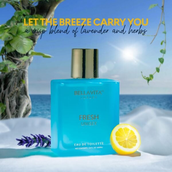 BellaVita Luxury Fresh Unisex Eau de Toilette (3.4 fl. oz.) | Long-Lasting Fragrances with Bergamot, Lavender & Ylang-Ylang | Mini Body Mist Toilette with Vanilla Perfume Oil | Pheromone Perfume - Image 3