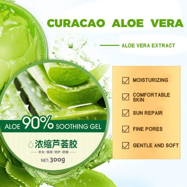 Fresh Aloe Soothing Gel, Aloe Vera Gel 10 fl oz/ 300ml, 90% Aloe Vera, Hydrates & Dry (1Pcs) - Image 3