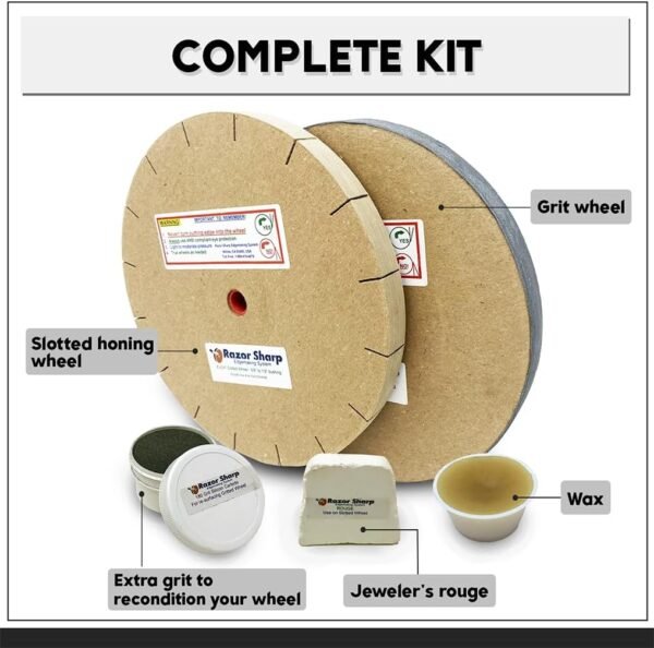 Razor Sharp Edgemaking System 8 Inch Deluxe Blade Sharpening Kit | For 6 Inch Bench Grinder | Made in the USA - Image 3