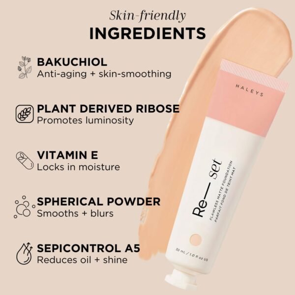 Re-set Full Coverage Matte Foundation - Oil-Free Liquid Foundation with Double-Dose Pigments for Smooth, Natural Finish - Long-Lasting Foundation for Sensitive, Acne-Prone Skin by Haleys (4.25) - Image 6
