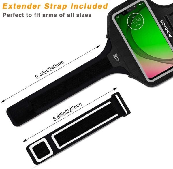 Running Armband for Motorola G Fast/G Pro/G Stylus/G8/G8 Power/G8 Play/G8 Plus/G7/G7 Power/G7 Play/G7 Plus/E/E6/E6 Plus/Z4,Sweatproof Exercise Bag for Motorola Phones - Image 3