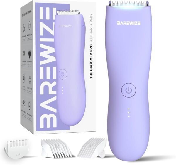 Bikini Trimmer for Women, Legs & Pubic Hair Trimmer for Women | Waterproof, Type-C Rechargeable, LED Light, Replaceable Blade, Electric Razors for Women, Womens Body Shaver (Lilac Purple) - Image 2