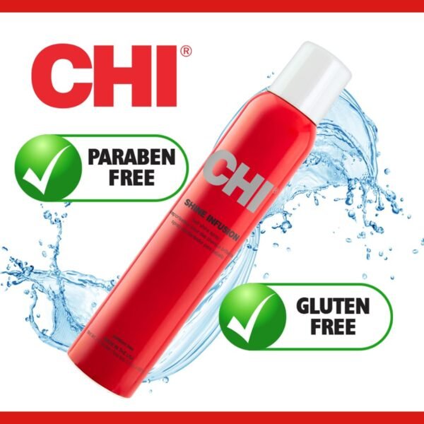 CHI Shine Infusion Thermal Polishing Spray, Adds Shine, Controls Frizz & Split Ends for All Hair Types - Unisex, Sulfate & Paraben-Free - 5.3 Oz - Image 7