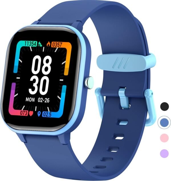 Kids Fitness Tracker Watch, IP68 Waterproof Smart Watch with 19 Sport Modes, Pedometer, Heart Rate Monitor, 19 Sports Modes, Great Gift for Kids - Image 2