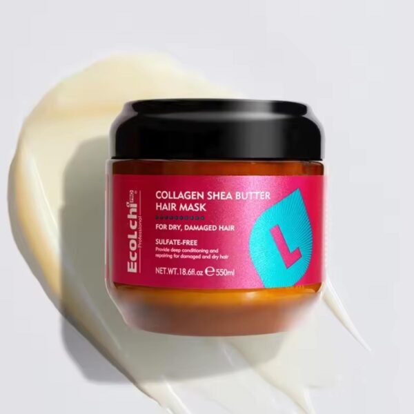 Ecolchi Collagen Hair Mask Deep Repair Conditioning Shea Butter Collagen Hair Treatment for Dry and Damaged Hair All Hair Types 18.6oz 550ml - Image 3