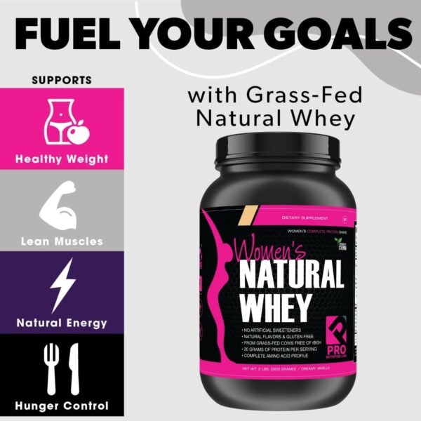 Whey Protein Powder for Women Vanilla Powder - Low Carb Gluten-Free Grass-Fed rBGH-Free Protein - Supports Weight Loss - Natural Stevia Sweetened Protein Shake, 20g Protein (Creamy Vanilla, 2lb) - Image 6