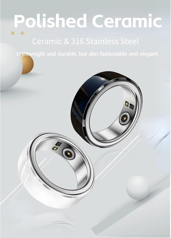 Smart Tracker Health Ring for Women & Men, IP68 Waterproof Wearable Fitness Tracker Ring Rechargeable with Sleep Monitoring Step Counting Camera Control Heart Rate (8) - Image 9