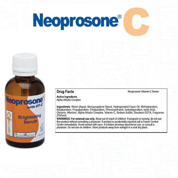 Neoprosone, Vitamin C Serum for Face | 1 Fl oz / 30ml | Brightening Serum For Dark Circle, Wrinkles | with Alpha Arbutin and Castor Oil - Image 10