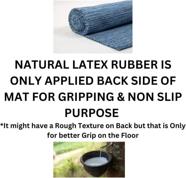 KD Cotton Yoga Mat Hand Woven Yoga Mat Eco Freindly Organic Handloom Mat Supreme Heavy Quality with Carry Strap- 24" x 72" - Image 5