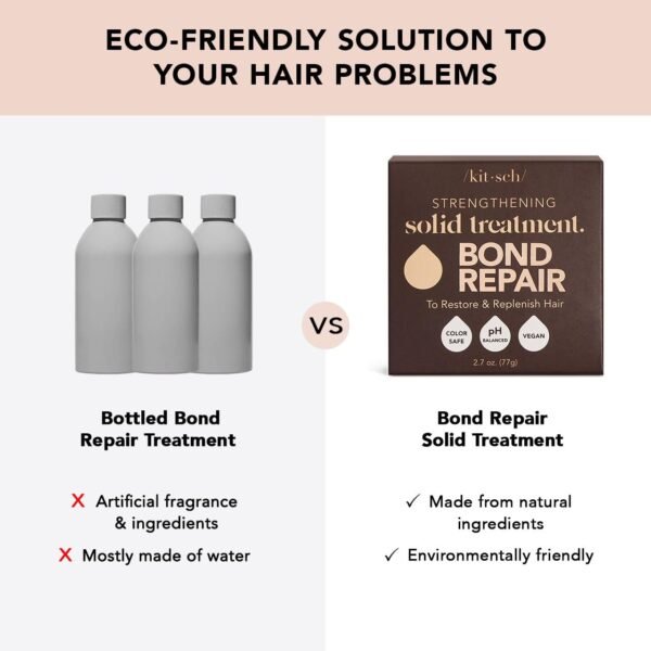 Kitsch Bond Repair Hair Mask - Strengthening Solid Treatment to Restore & Replenish | For Dry & Damaged Hair | Made in US | All Natural | Vegan | Great for All Hair Types | Zero Waste, 2.7oz - Image 7
