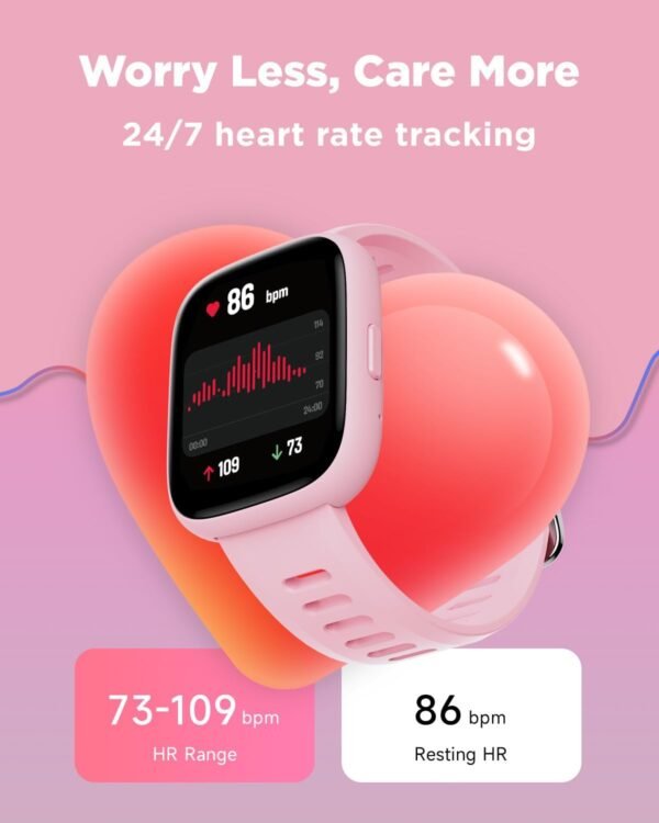 BIGGERFIVE Smart Watch for Kids, 1.8" Fitness Tracker Watch Pedometer, Heart Rate, IP68 Waterproof, Sleep Monitor, Calorie Step Counter, 5 Puzzle Games with/Without APP for Girls Teens 5-16 - Image 6