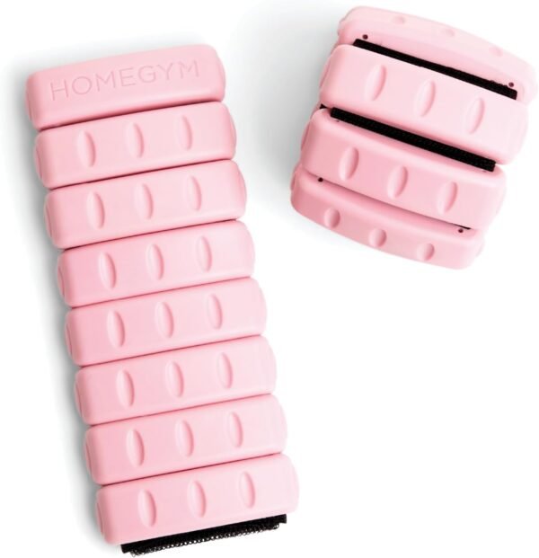 Home Gym Weights for Women - Pink - Set of 2 (1lb), Adjustable Wearable Ankle and Wrist Weights, Yoga, Dance, Barre, Pilates, Cardio, Aerobics, Walking - Image 2