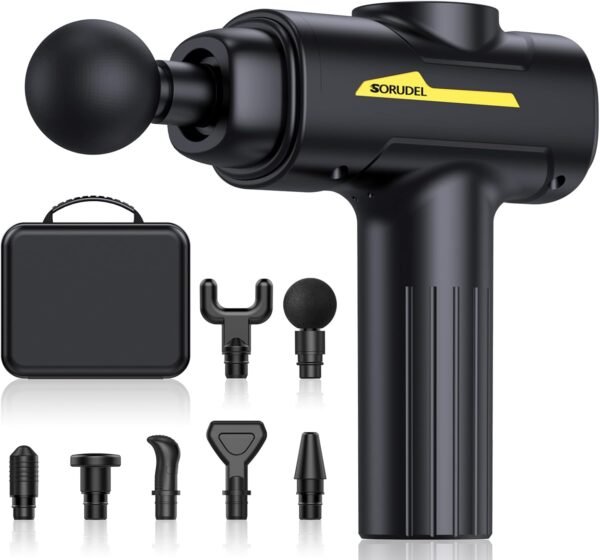 Massage Gun,Massage Gun Deep Tissue for Pain Relief with 7 Massage Heads & 6 Speeds and Carrying Case (Black) - Image 2
