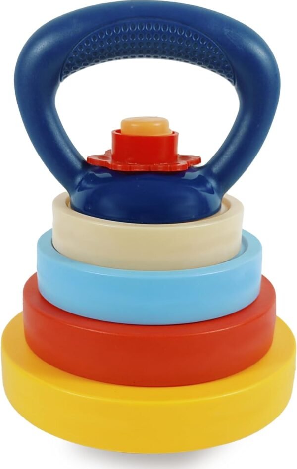 RAINBOW TOYFROG Kids Kettlebell - Fun Exercise Equipment and Stacking Toy Weights - Toddler Gym Workout Toys and Fitness Games - Cool Baby Sports Stuff for Boys and Girls - Adjustable Weight - Image 2